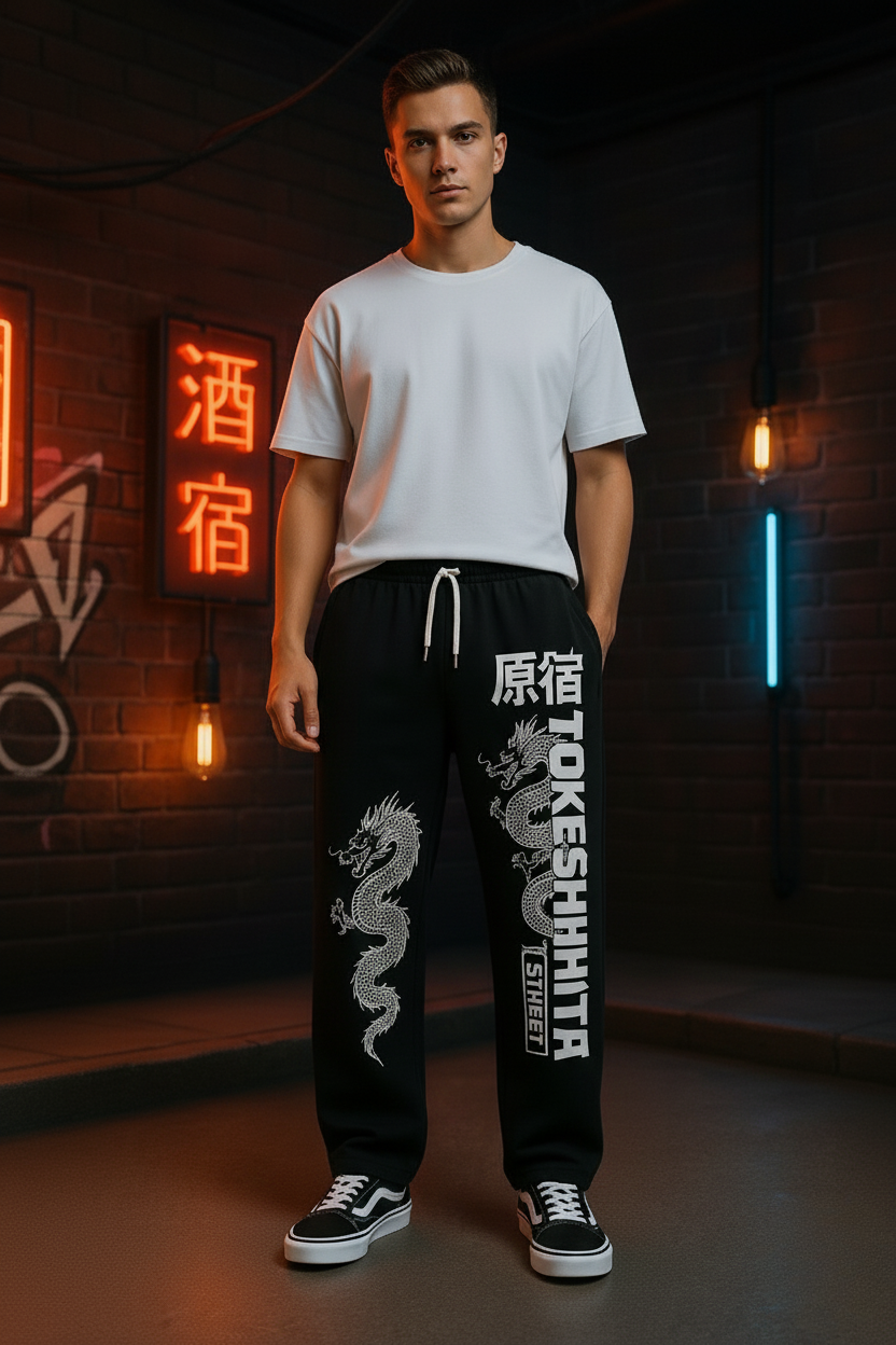 Tokyo Dragon Baggy Pants by ModeGenZ 🐉
